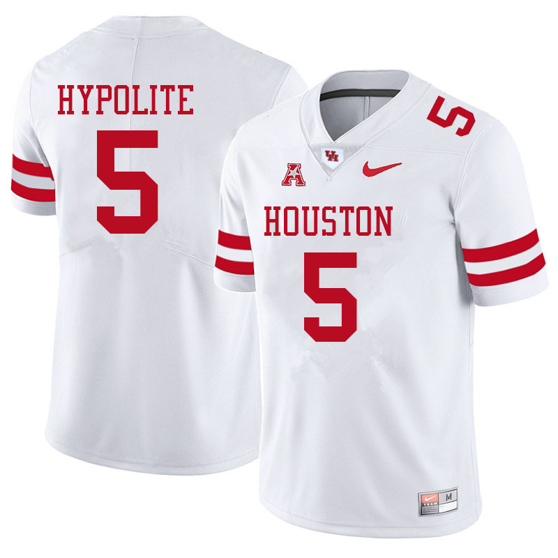 Men #5 Hasaan Hypolite Houston Cougars College Football Jerseys Sale-White - Click Image to Close